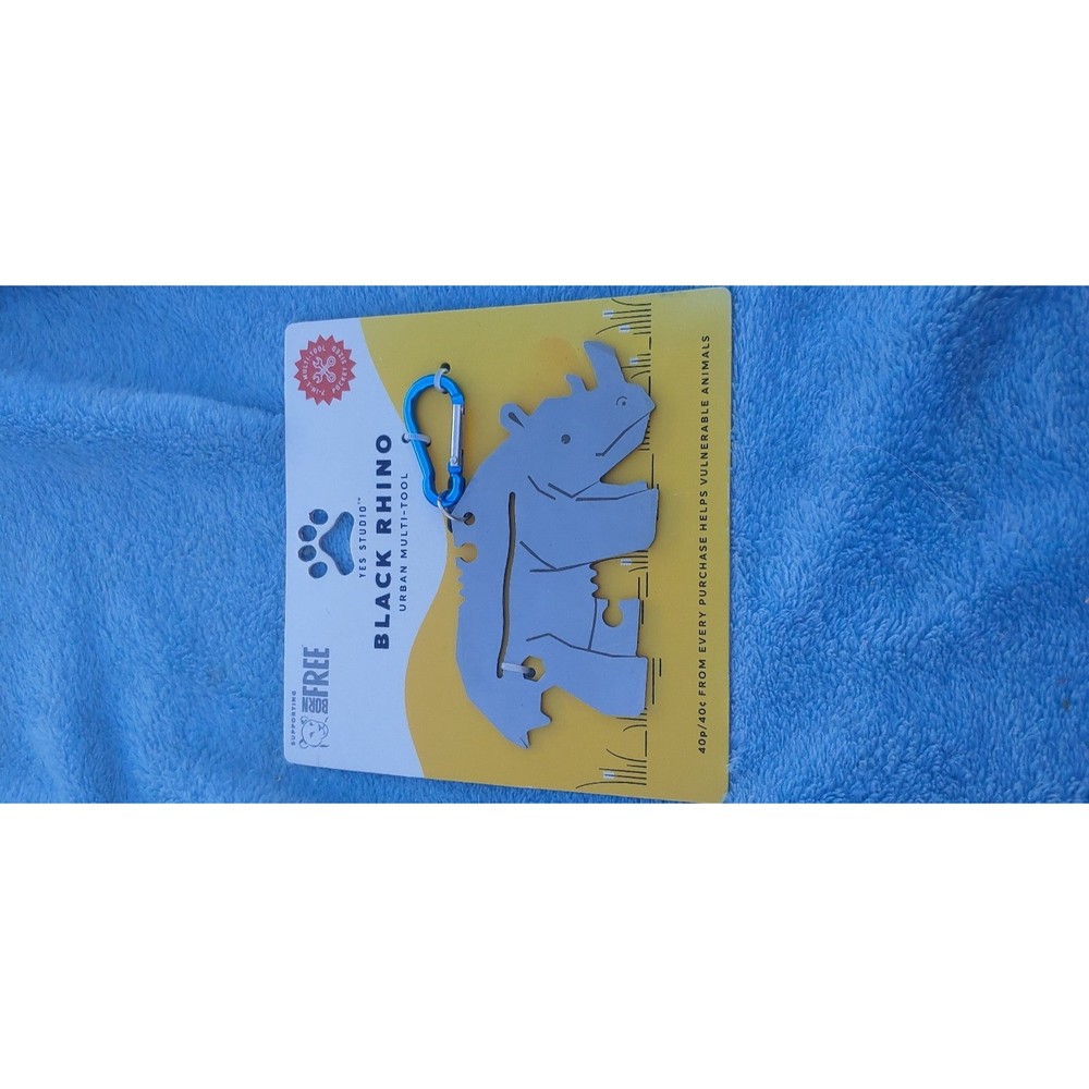 Yes Studio Black Rhino Urban Multi-Tool Animal Shaped Stainless Steel 8 Function